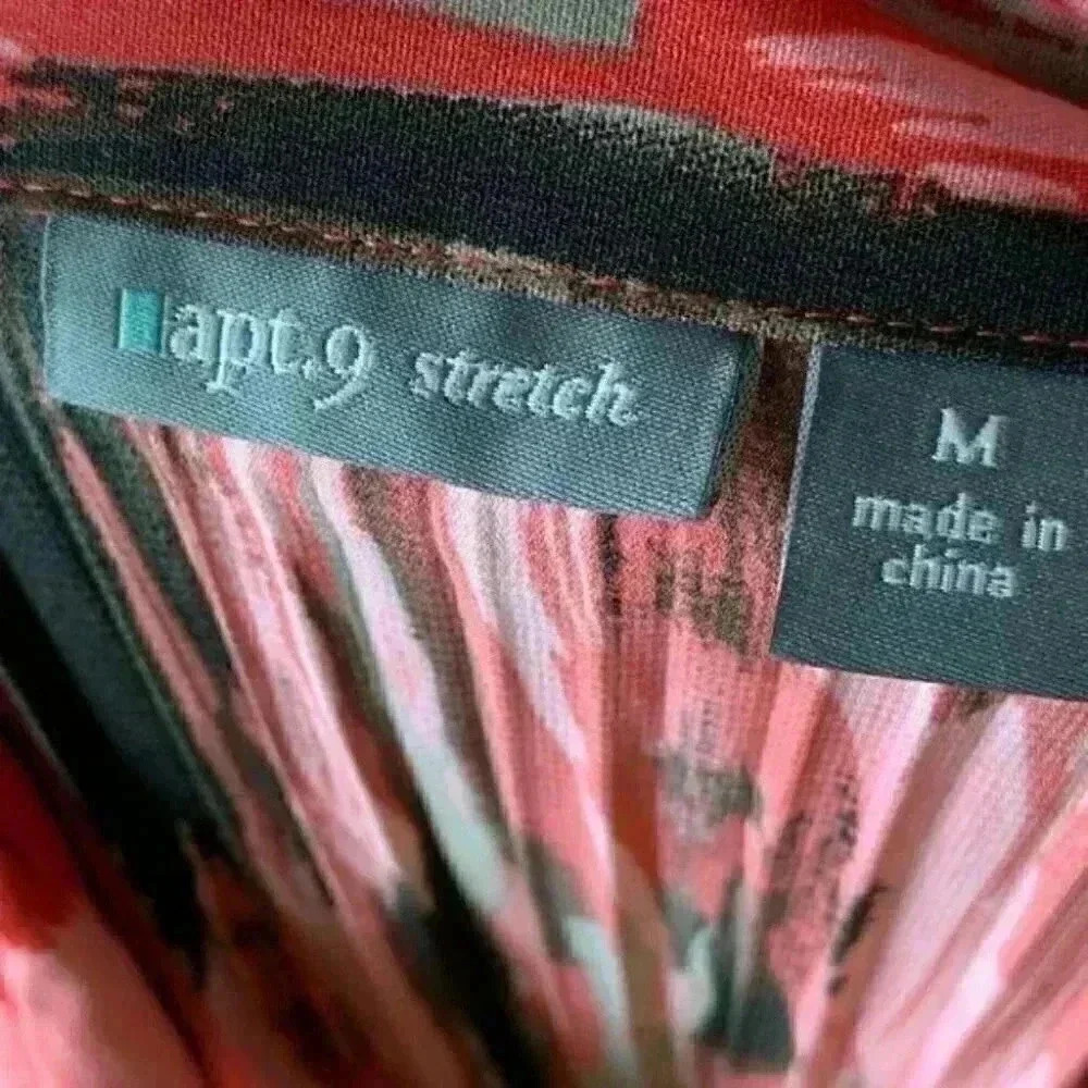 Apt 9 top M striped button down scrunched career - image 7